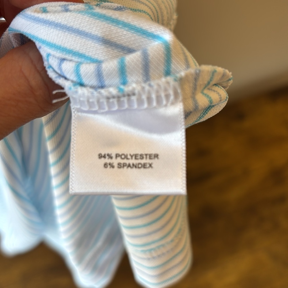 Peter Millar Light Blue Striped Polo Shirt XL - Picture 4 of 5